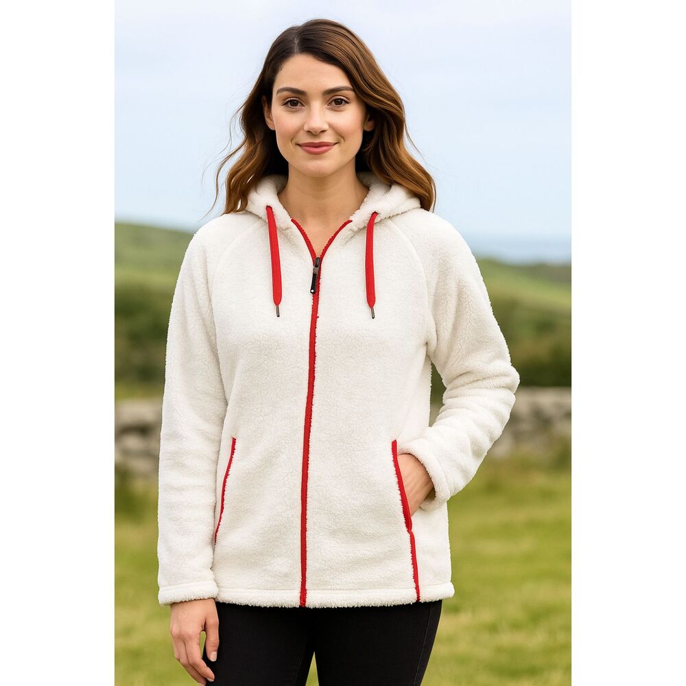 Killtec Fleece Hooded Windproof Jacket in White 14
